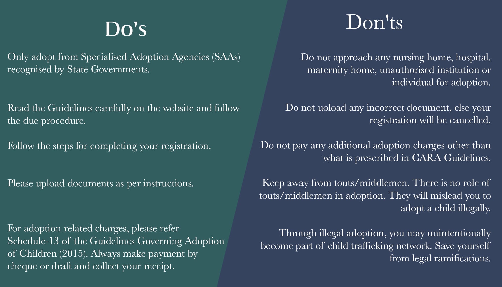 adoption do's and don'ts